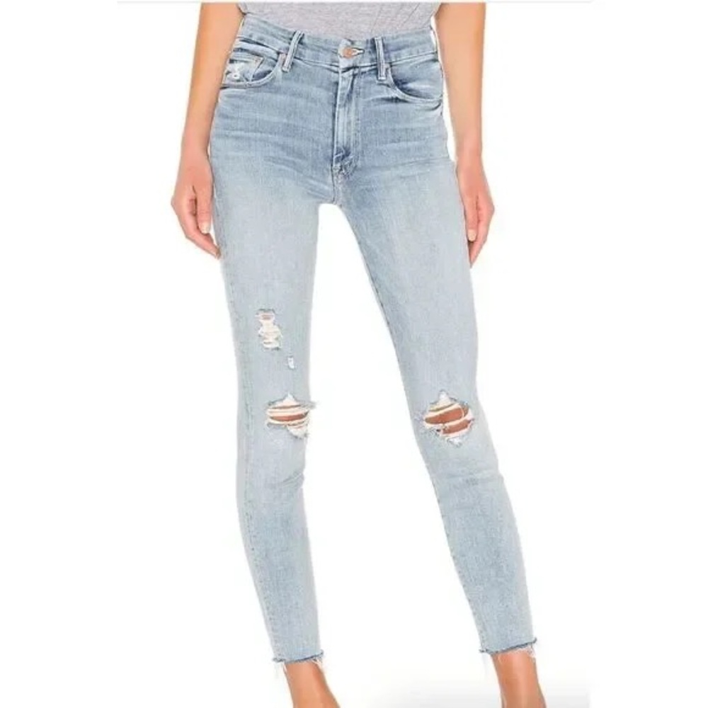 MOTHER High Waisted Looker Ankle Fray in Super Blast From The Past Size …